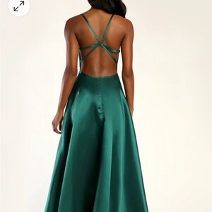 Emerald green A-line maxi dress